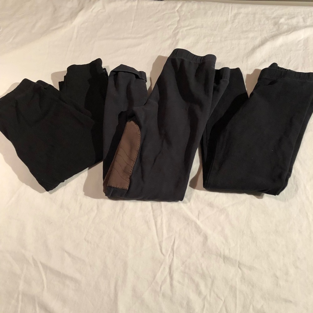 Three pair of black girls leggings size 8-9